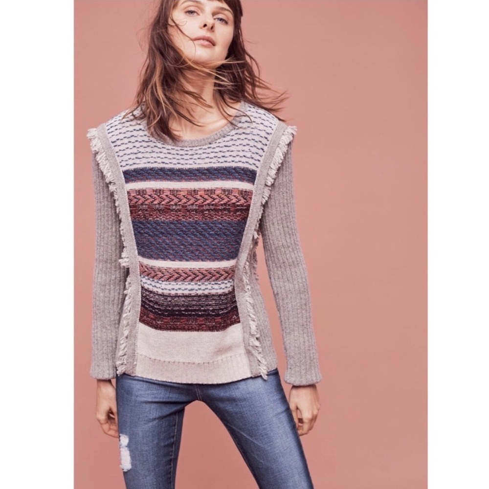 Anthropologie Hazel Fringe Pullover